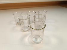 6 Stück Rasotherm Messbecher 50 ml Glas Becherglas Borosilikatglas