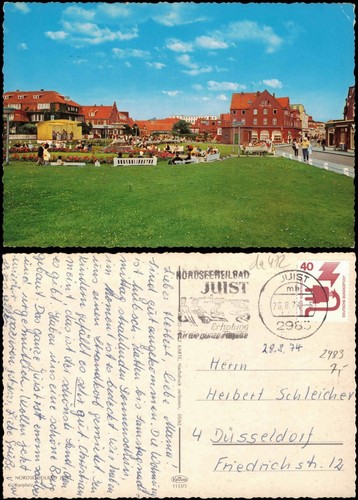 Ansichtskarte juist kurplatz - ansichtskarte,
