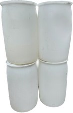 8 Stück leere Kunststoff Fässer Spundfass weiss  von Mauser 220Liter Regentonne