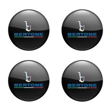 BERTONE Emblem Nabendeckel Silicone Aufkleber 4st. - Logo Felgendeckel Radkappen