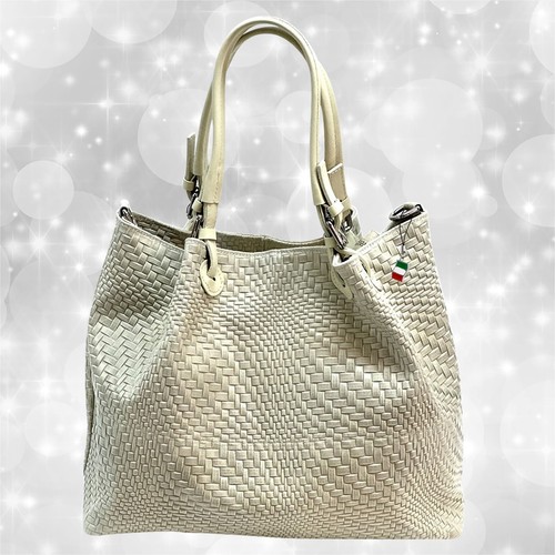 Tasche beige leder groß - beige,