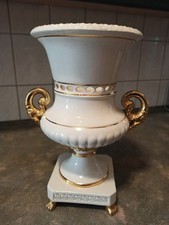 Großer Pokal, Porzellan, ITALY, vergoldet, durchbrochener Rand