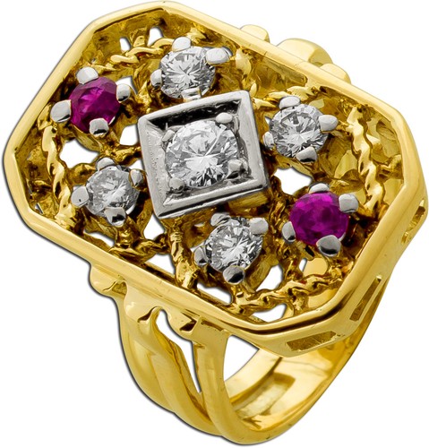 Rubinring gold 750 18k - 750,