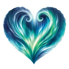 Aquarell Aurora Herz 9x9 cm