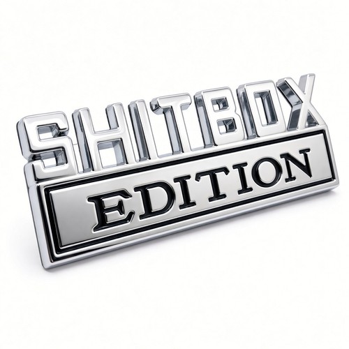Shitbox edition emblem chrom - shitbox,