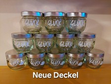  12 leere GLÜCK Marmeladen