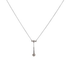 Jugendstil Collier Gold 585 und Platin mit weißen Steinen 43 cm um 1910 (D3586)