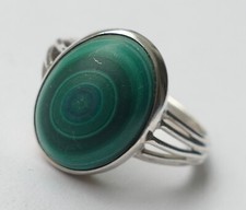 Ring Malachit Cabochon Silber