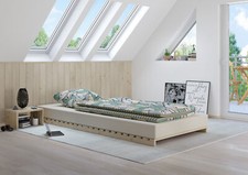 Niederflurbett metallfrei überlang 90x220 Lattenrost, Fichte unbehandelt