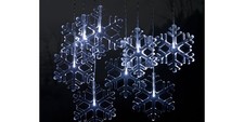 MELINERA LED-Lichtervorhang Schneeflocke 8xLEDs kaltweiß Lichterkette