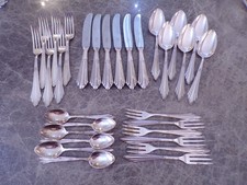 WMF 900 Fächermuster Silberbesteck Tafelgröße für 6 Personen 30 Teile Silber 90