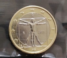 1 EURO Münze Italien 2011 *Leonardo da Vinci´s Vitruvianischer Mensch* EG: ss