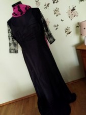 Abendkleid Gr.42/44  schwarz lang Taft und Spitze *NEU*