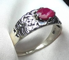 ❤️ Gr.60 (19,1) Rubin Ring 925 Silber • Antik Design • Facettiert Unikat Neu❤️