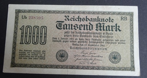 Reichsbanknote 1000 mark - reichsbanknote,