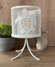 PartyLite Windlicht 2-Teilig Metall Schildkröte Sommer Maritim Cremeweiß