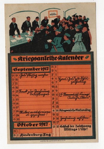 Karte kriegsanleihe kalender - kriegsanleihe,