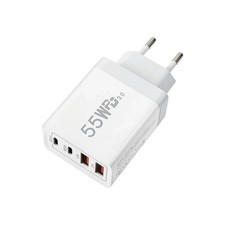 Schnellladegerät USB-C mehrfach Charger Handy 55w Stecker Adapter Netzteil 4in1