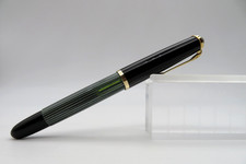 Pelikan 400NN Füller Grün Gestreift 585 Gold Feder M Fountain Pen 400 NN Top