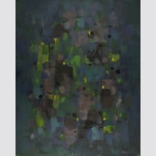 Undeutlich signiert Brevier, 1963. Abstrakte Komposition.