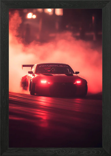 Roter rennwagen drifting - roter, out