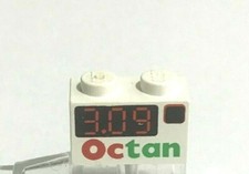 LEGO White Octan 1x2 Brick Gas