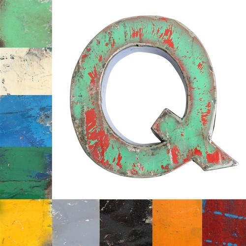 Vintage metallbuchstaben - metallbuchstaben, q