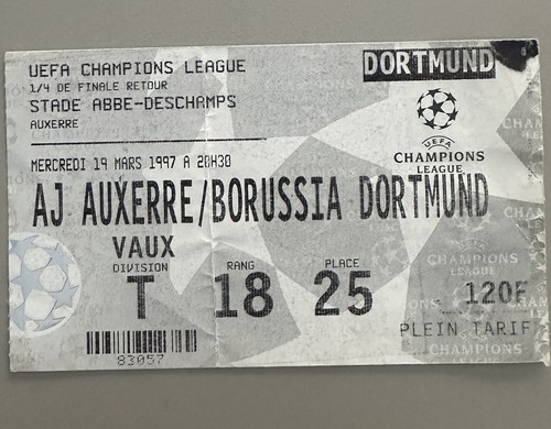 Ticket 1997 auxerre - ticket,