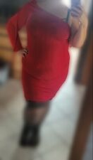 Damen Kleid rot asymetrisch 1