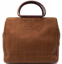 CHANEL STROH RAFFIA STRAW HANDTASCHE HENKELTASCHE HAND BAG COCO PARTY TIMELESS
