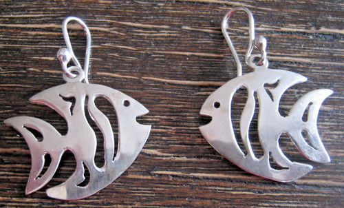 Fisch ohrhänger 925 silber - fisch,