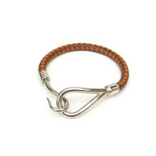 Hermes Jumbo Armband Leder Netz Orange Schokobraun 14.5cm mit Box