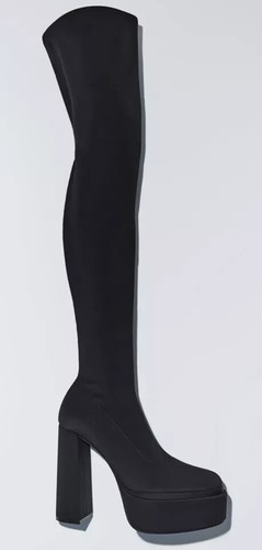 Overkneestiefel satin stretch - overkneestiefel,