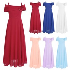 DE Mädchen Kleid Abschlussball Kostüme Blume Ballkleid Formal Elegant Kleider