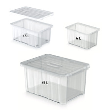 Klarsichtboxen mit Deckel Aufbewahrung Kiste Ordnung durchsichtig Schuh Kasten