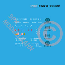 218 315 (o/b, DB-Fernverker) BR 218 Diesellok H0-Decals Epoche 6