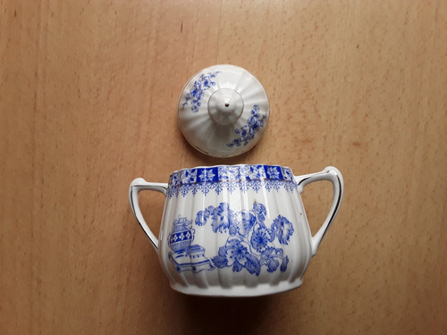 China blau zuckerdose mit - china,