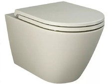 Hänge-WC RAK Feeling, grau-braun, ohne Rand, WC-Abgang: horizontal, matt - A