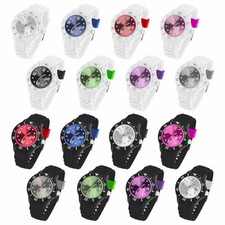 Silikon Uhr Sport Armbanduhr Trend Schwarz Weiß Farbiges Ziffernblatt mit Datum