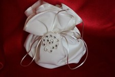 NEU Satin Brautbeutel STRASS ivory hellcreme Hochzeit Stickerei