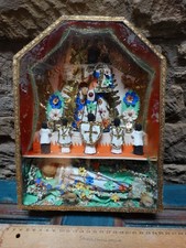 Christkind Jesulein Fatschenkind im Schrein, zweigeschossig, um 1880