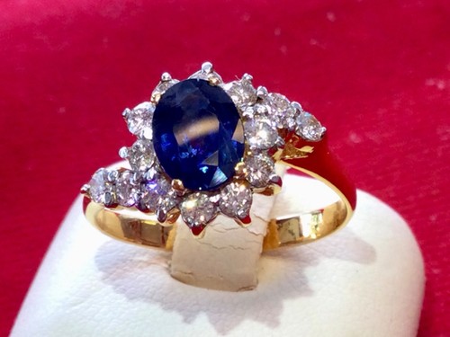 Blauer saphir diamant - blauer, ring