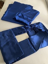 Satinbettwäsche 3 tlg. 135 x 200 cm blau