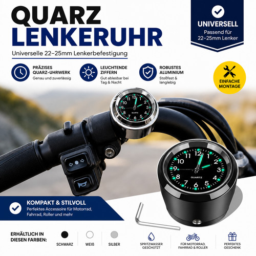 Leuchtende motorrad lenkeruhr - leuchtende, motorrad-lenkeruhr