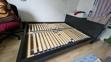 Ikea Malm 160×200 black brown bed with slatted frames (mattress free )