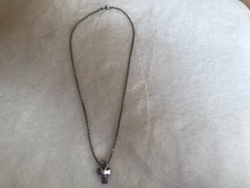 Silberkette mit Kreuzanhänger, 925 Silber, Länge ca 50 cm