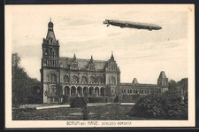 Berum, Zeppelin über Schloss Nordeck, Ansichtskarte 