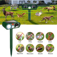 Solar Tiervertreiber Ultraschall Abwehr Marder Katzen Hunde Abwehr Schreck NEW