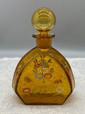 Handbemalte Schnapsflasche aus Glas in sehr schönem ungebrauchtem Zustand