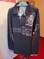 Camp David Langarmshirt Polo mit Knopfleiste und Kragen dunkelblau Gr. XXL 